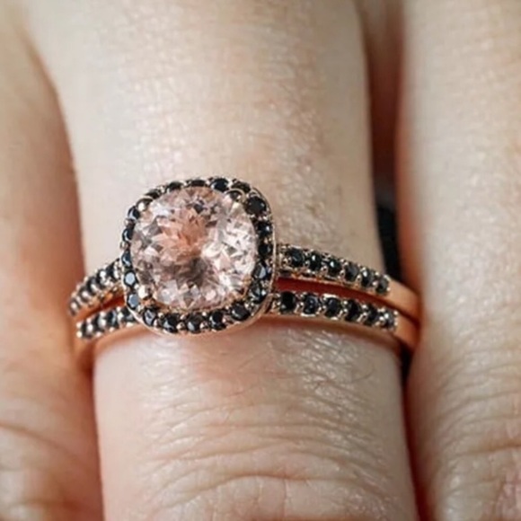 5⭐️Morganite Sapphire Rose Gold Ring - Picture 4 of 4